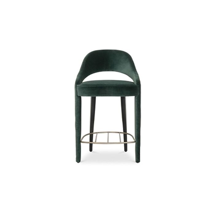bar stool upholstered in velvet