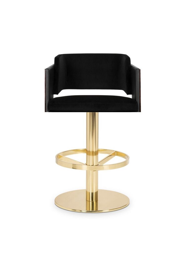 velvet modern bar chair