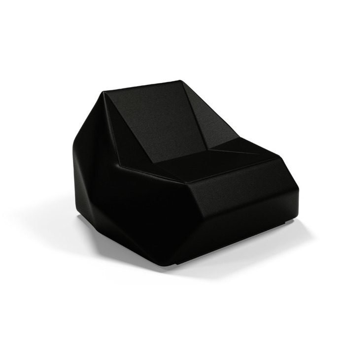 prismatic shaped leather sofa