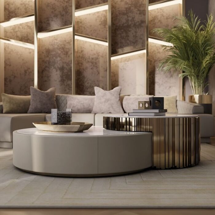 modular two-piece round table