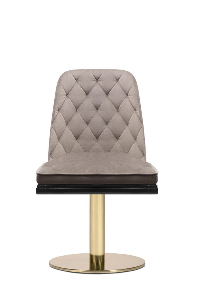 beige and golden armchair