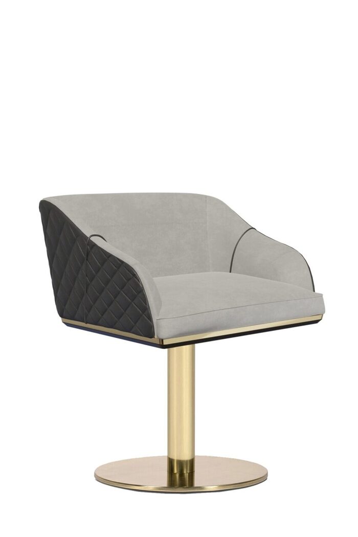 grey and golden armchair