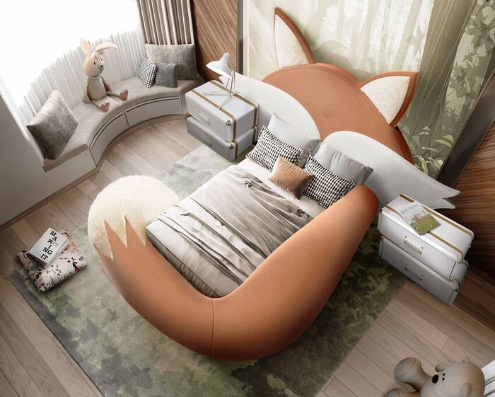 kids room with fox bed