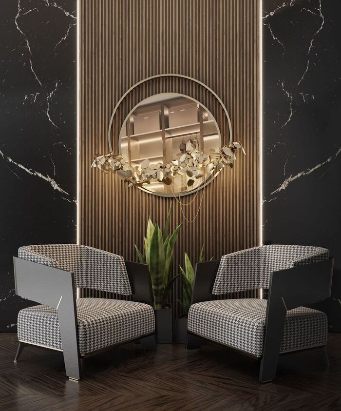 elegant gold-plated mirror