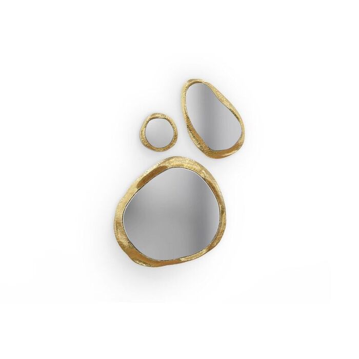 set of three gold mirror