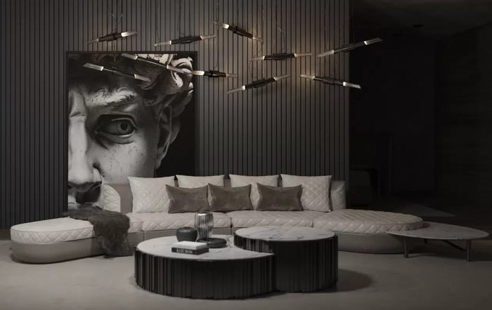 dark contemporary living room