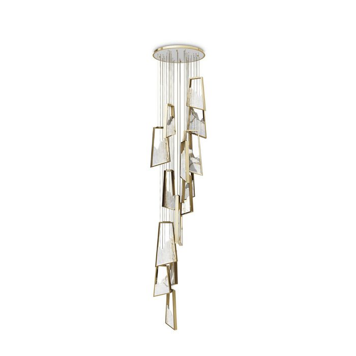 luxurious chandelier with crystal white details
