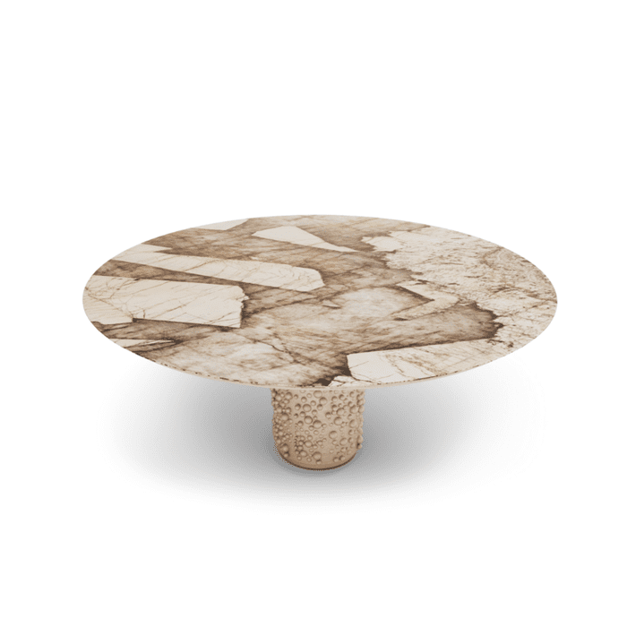 circular patagonian marble top dining table