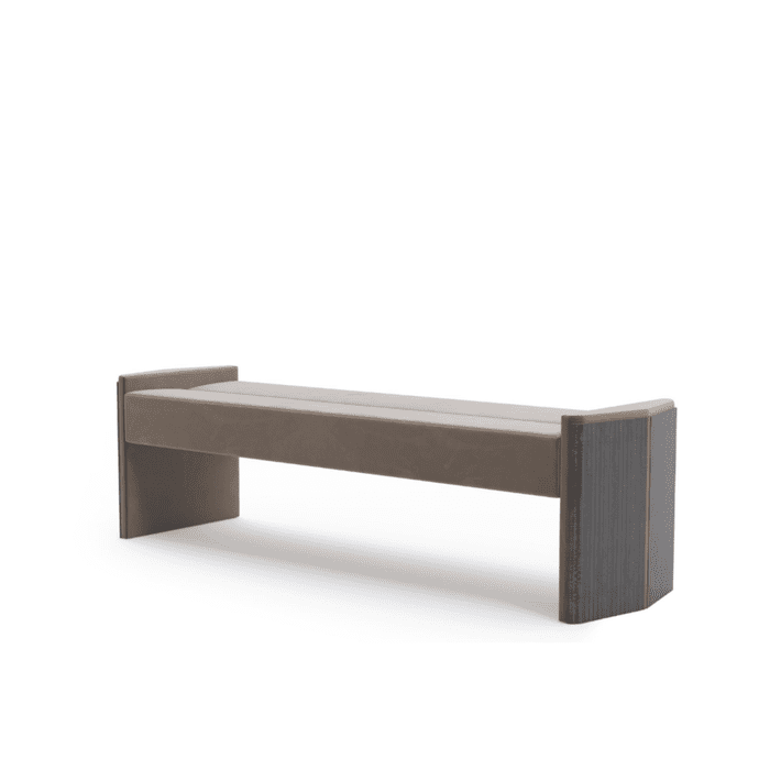 leather upholstery and brass legs