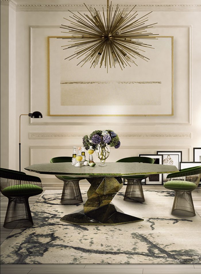 contemporary green dining table