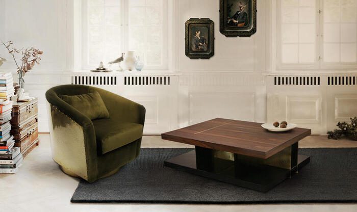 Earth Armchair is inspired by the compelling rotation of the Earth around its own axis. Upholstered in cotton velvet, this armchair with shelter-style arms has a unique hammered brass back with golden polished nailhead trim. It is the barrel chair design piece that will make a statement in modern interior design.