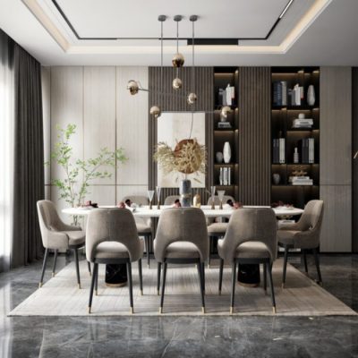 Clean Modern Dining Area In Partnership With Yasmine Yehya