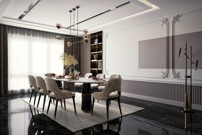 Clean Modern Dining Area In Partnership With Yasmine Yehya