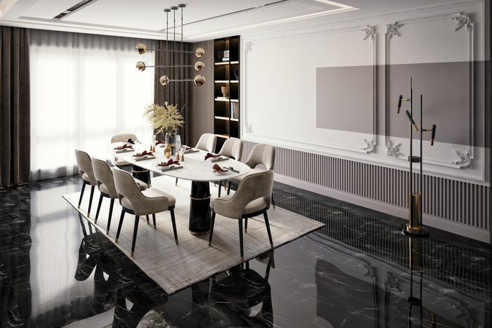 Clean Modern Dining Area In Partnership With Yasmine Yehya